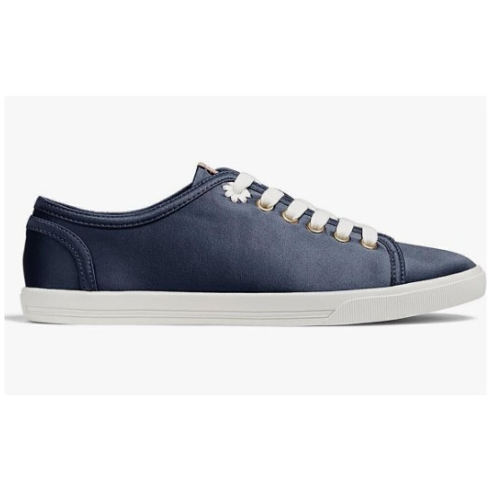 NWOT JACK ROGERS Lia Satin Lace Up Casual Fashion Sneakers - Midnight Navy - Picture 2 of 12